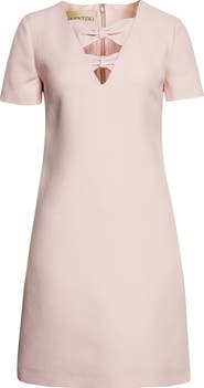Valentino Bow Detail Solid Crepe Couture Minidress