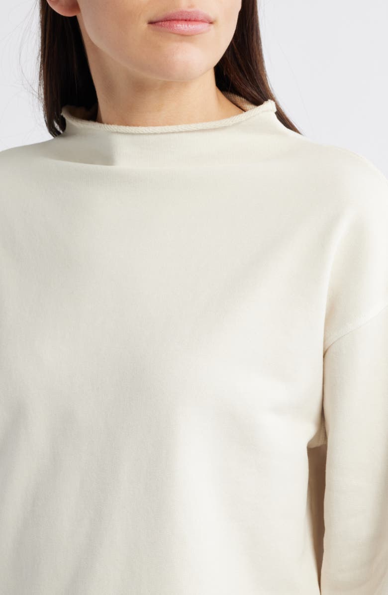Madewell Funnel Neck Long Sleeve Sweatshirt, Alternate, color, Parchment