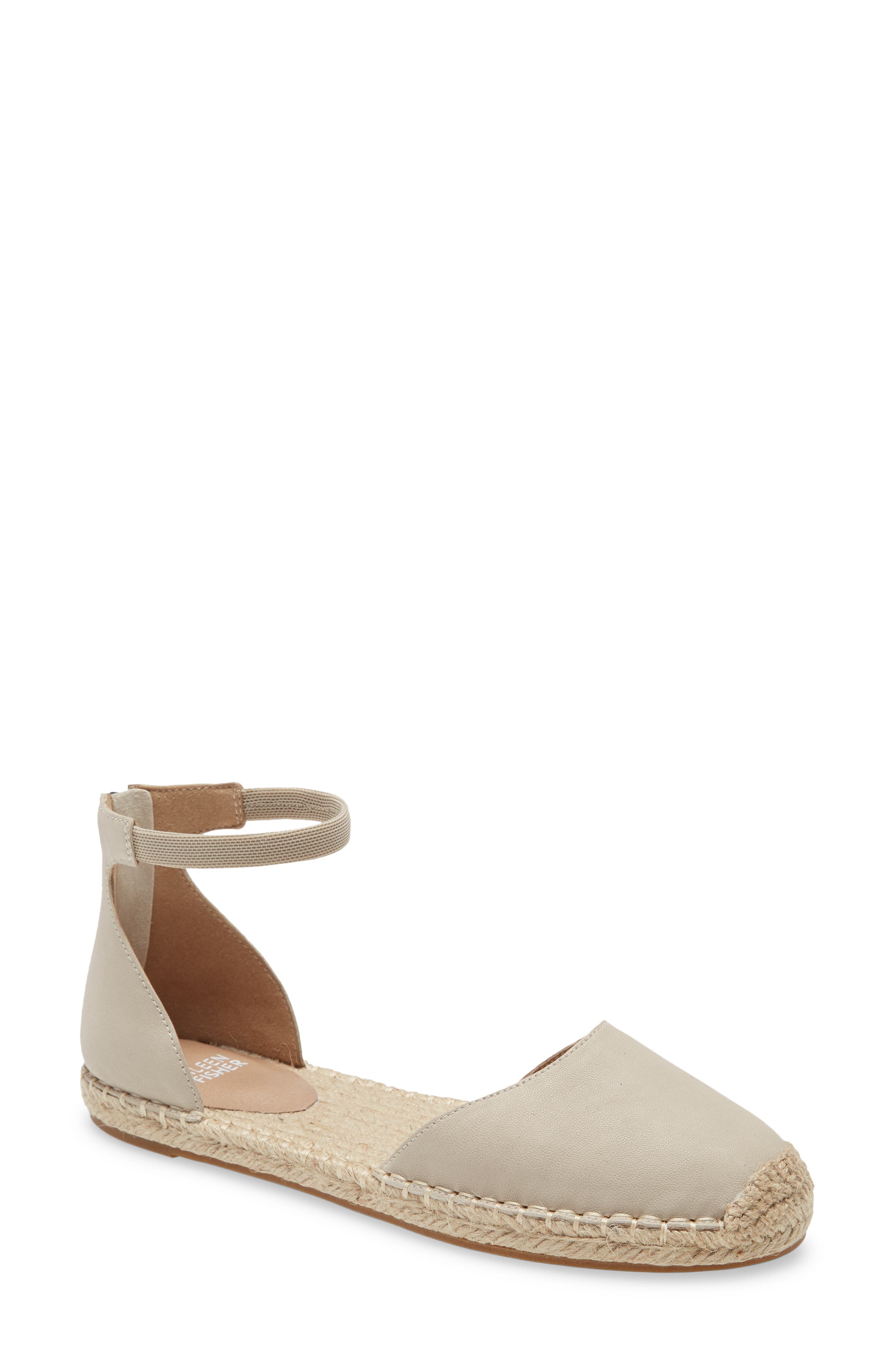 Lala Espadrille Flat, Main, color, BONE LEATHER