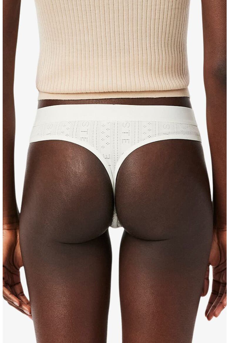 Pointelle Logo Thong, Alternate, color, FARINE