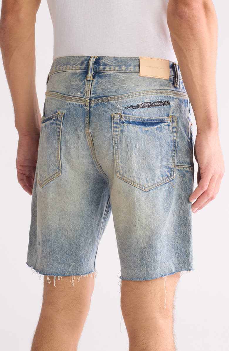 PURPLE BRAND Bandana Denim Shorts, Alternate, color, Bandana P.w.-Indigo