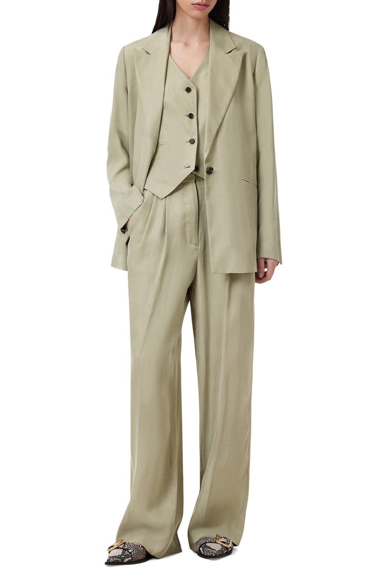 AllSaints Averie Ten Pleated Wide Leg Pants, Alternate, color, 