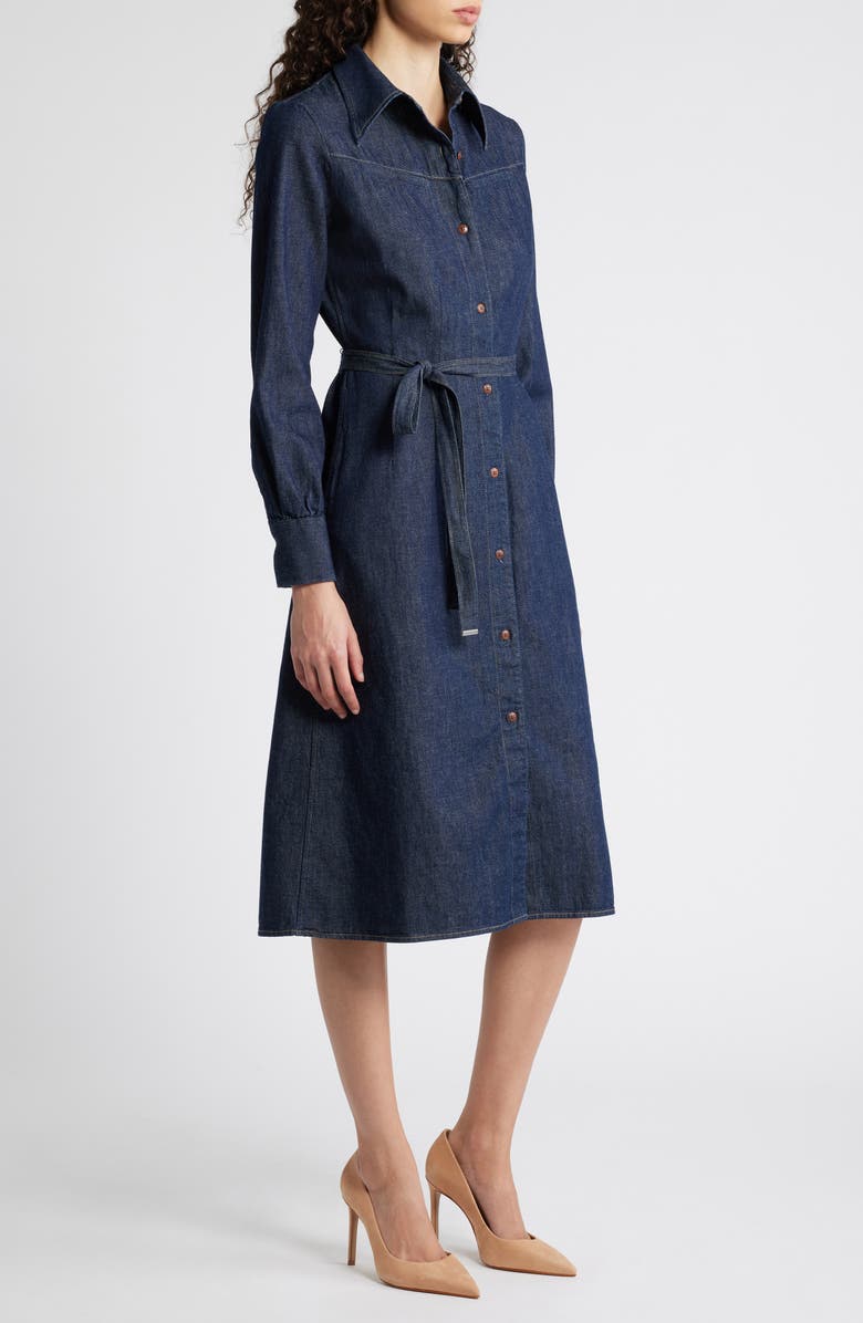 BOSS Dilenea Long Sleeve Denim Dress, Alternate, color, 