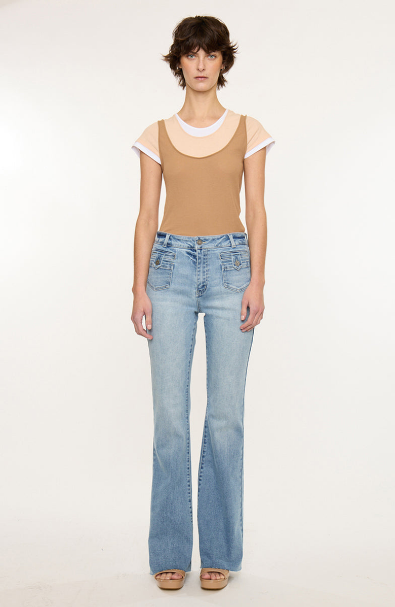 KanCan Brooke High Rise Flare Jeans, Main, color, Medium Light Wash