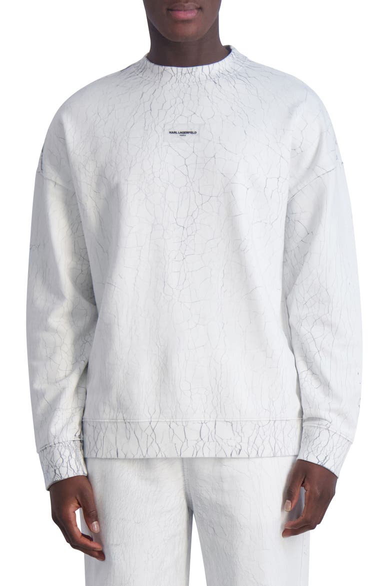 Mr B Print Terry Sweatshirt, Main, color, OFF WHITE