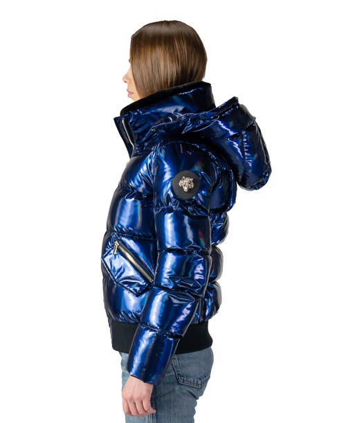 Woodpecker Woody Bomber Jacket In Oily Blue In Blue