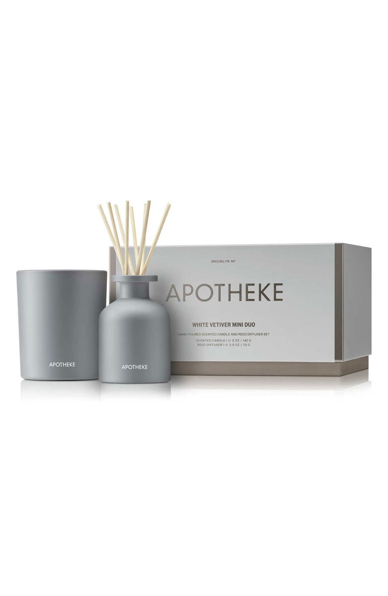 APOTHEKE White Vetiver Candle & Diffuser Set, Main, color, 