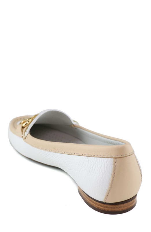 Marc Joseph New York Grand Street Leather Buckle Loafer, Alternate, color, White & Champagne Grainy