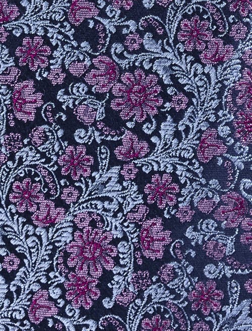Oak Hill Premium By Dxl Big & Tall Paisley Floral Silk Tie In Navy