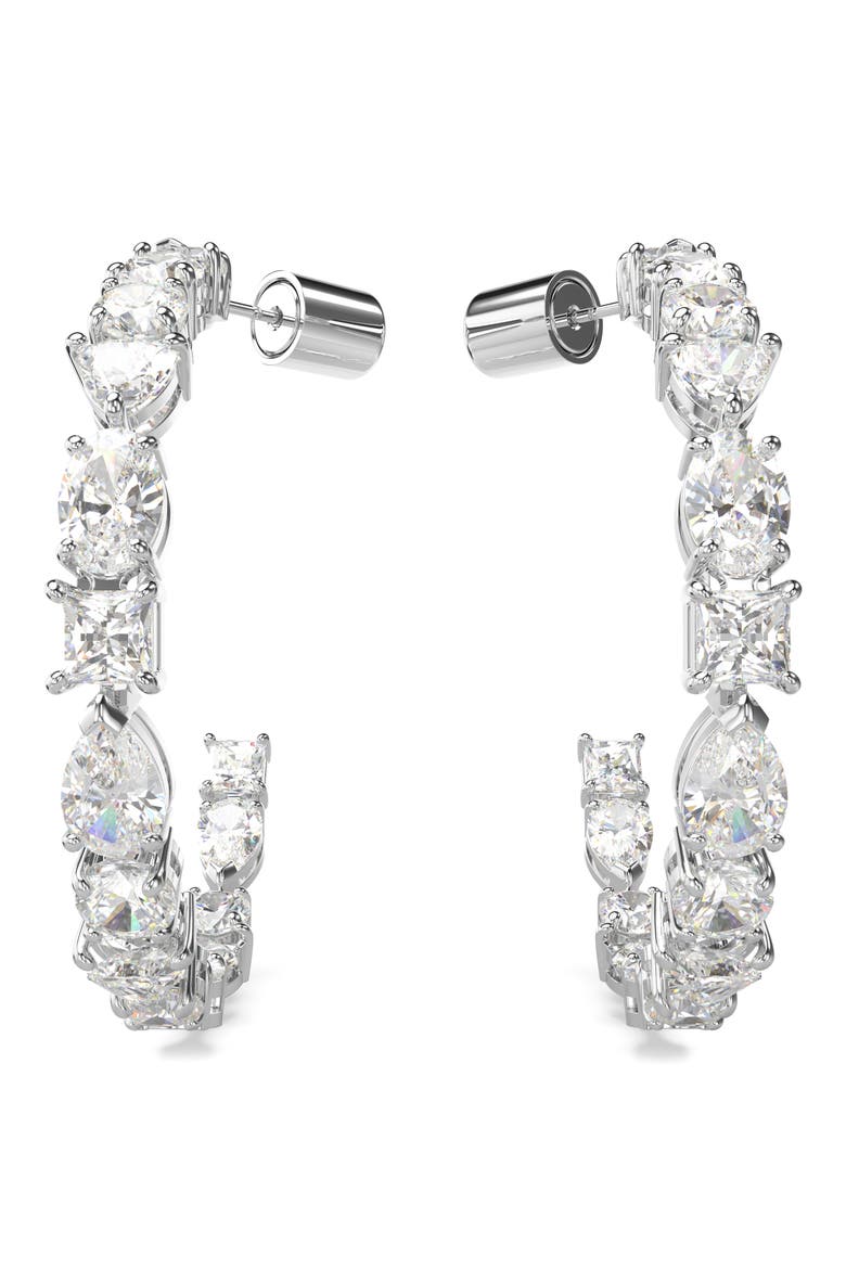Mesmera Hoop Earrings, Alternate, color, SILVER