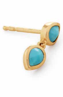 Monica Vinader Double Teardrop Turquoise Earring