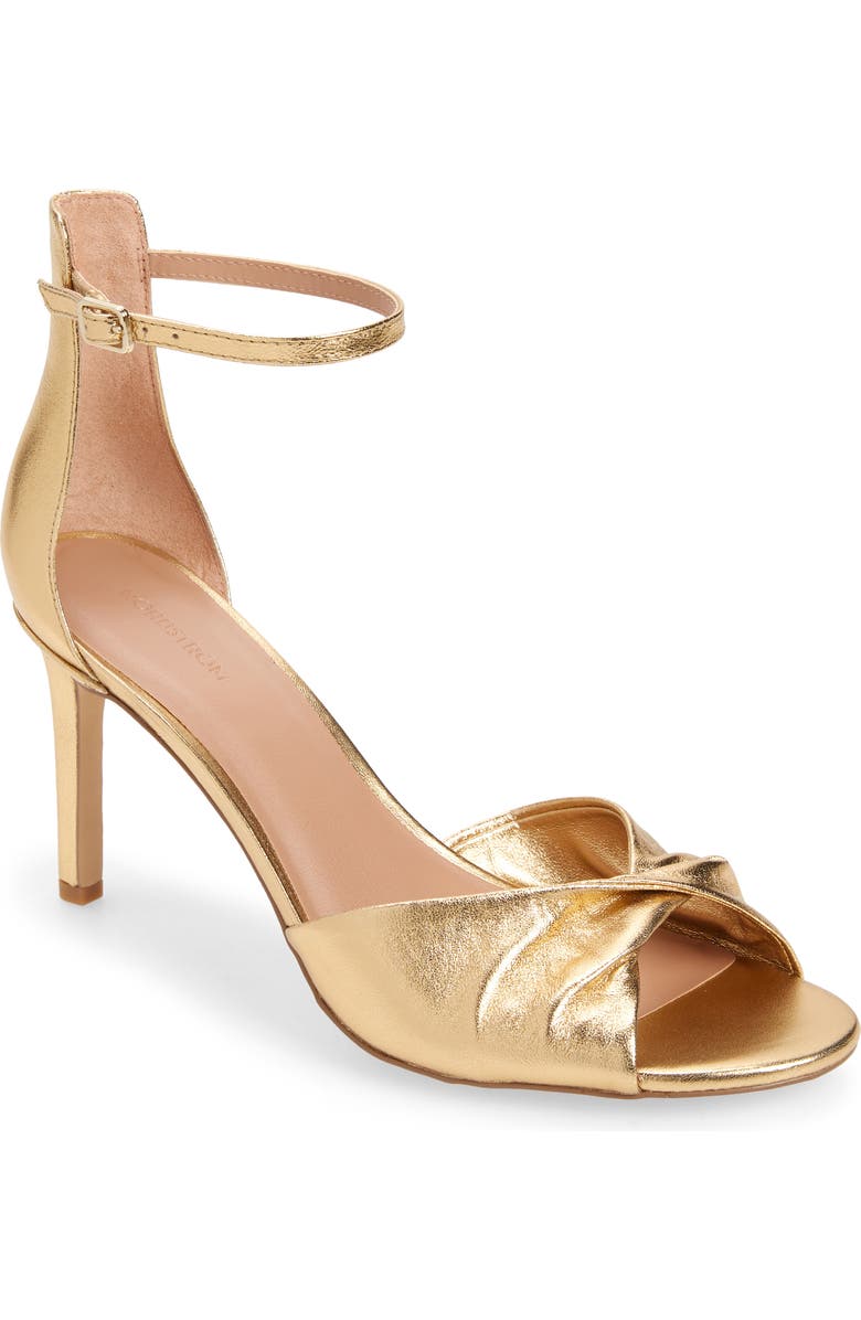 Nordstrom Anders Ankle Strap Sandal, Main, color, Gold Metallic