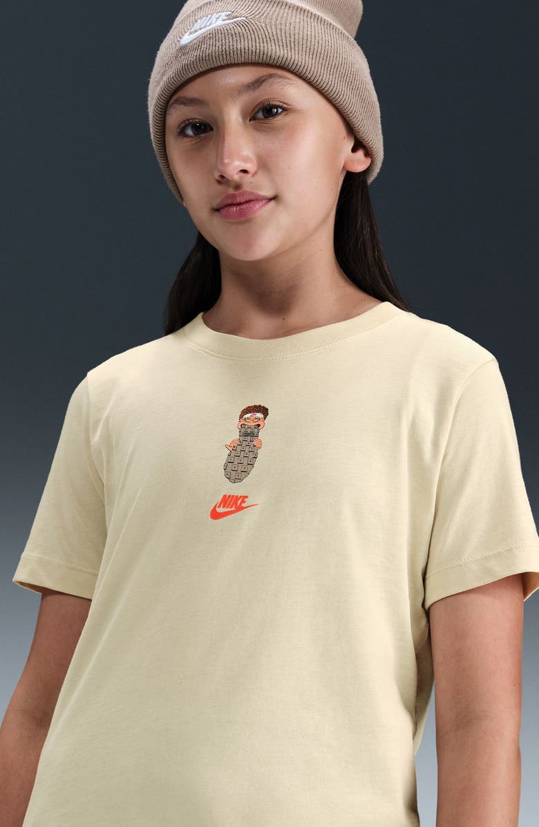 Nike Kids' Sportswear Club Graphic T-Shirt, Alternate, color, Light Khaki