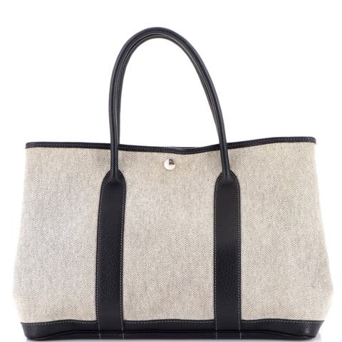 Garden Party Tote Toile and Leather 36