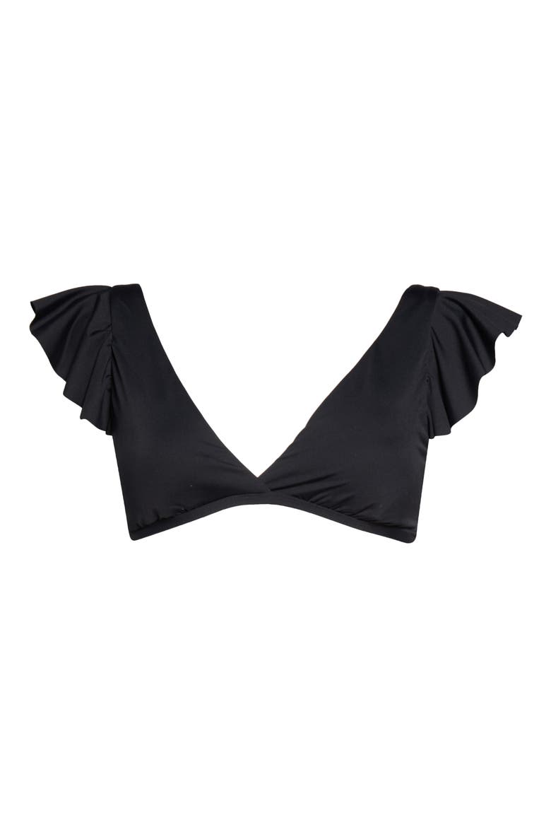 Ruffle Bikini Top, Alternate, color, BLACK