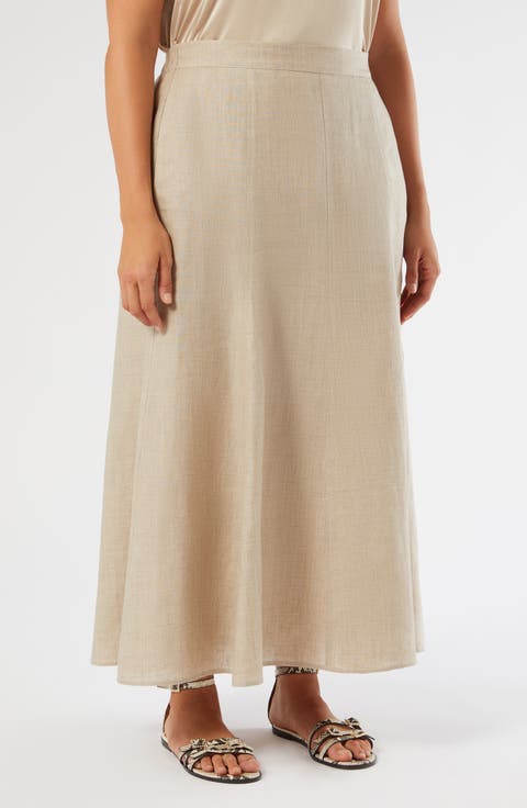 Scamera Flax Linen Midi Skirt