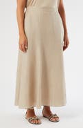 Marina Rinaldi Scamera Flax Linen Midi Skirt
