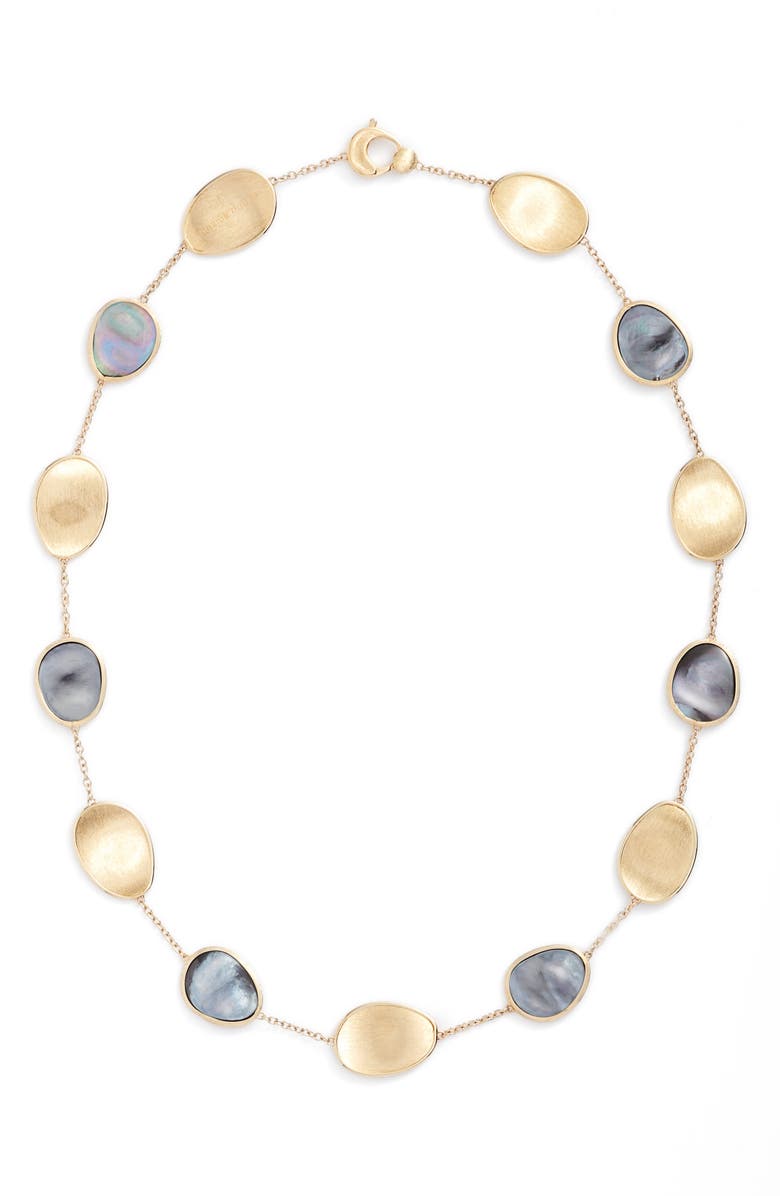 Marco Bicego Lunaria 18K Yellow Gold White Mother-of-Pearl Short Necklace, Main, color, 