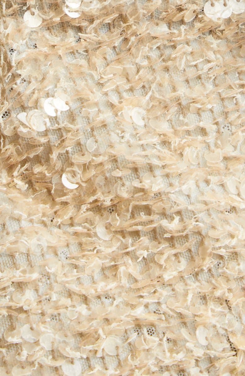Rick Owens Sequin Tulle Bustier Top, Alternate, color, Light Blue/ Sand