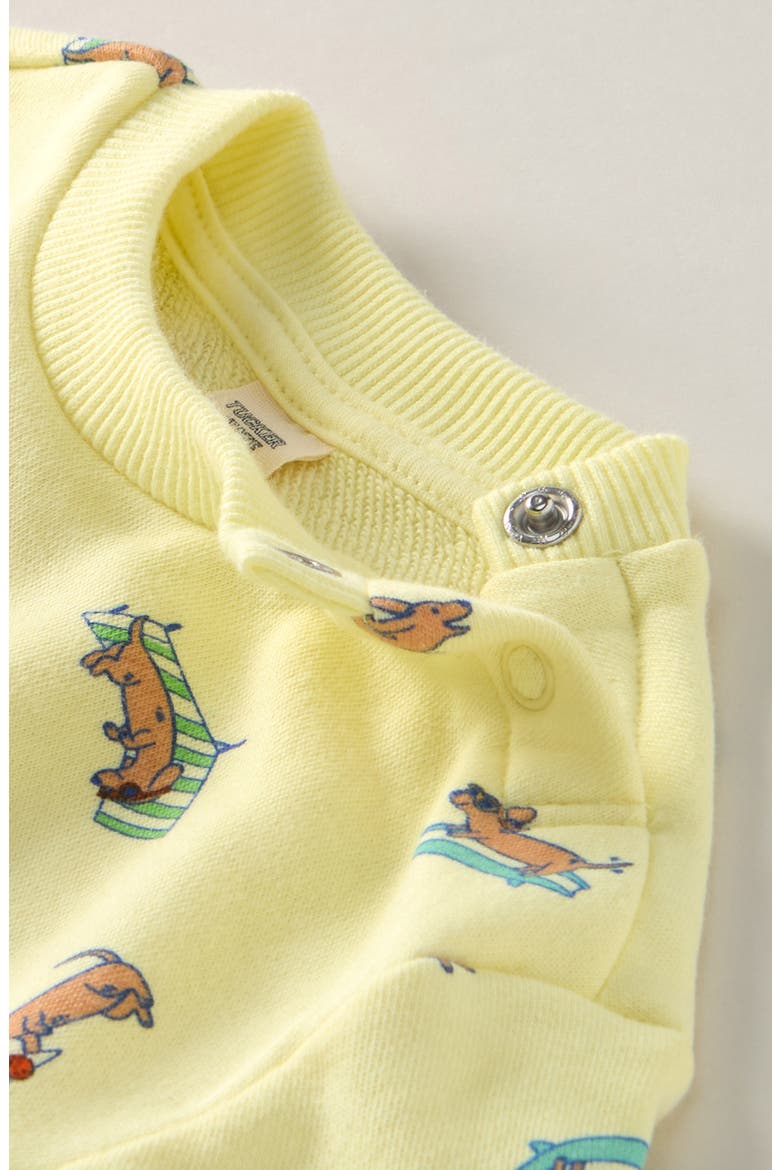 Terry Graphic T-Shirt & Shorts Set, Alternate, color, YELLOW CANDLE SUMMER DOGS