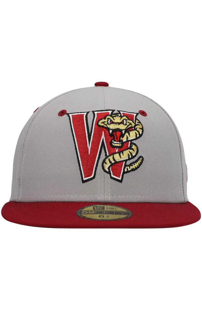New Era Men's New Era Gray Wisconsin Timber Rattlers Authentic Collection Road 59FIFTY Fitted Hat, Alternate, color, 
