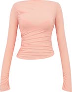 HOUSE OF CB Floria Ruched Mesh Top