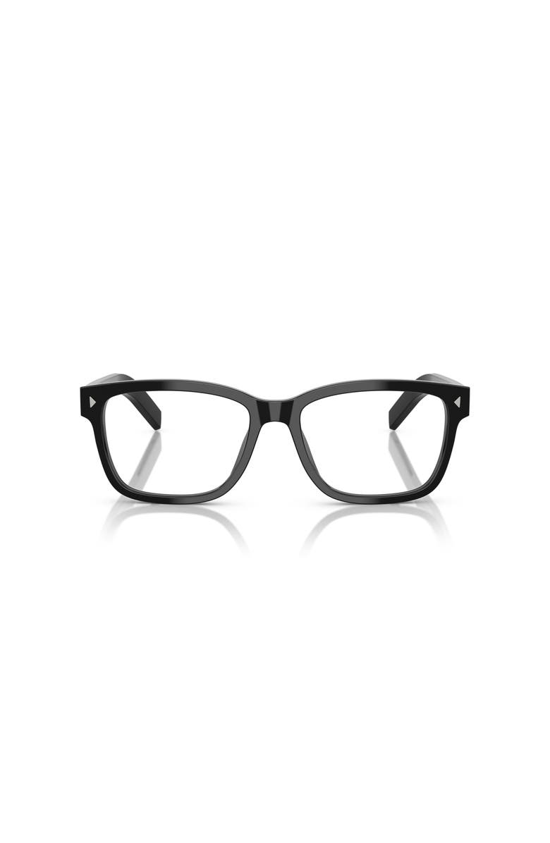 Prada 55mm Rectangle optical glasses, Alternate, color, Black