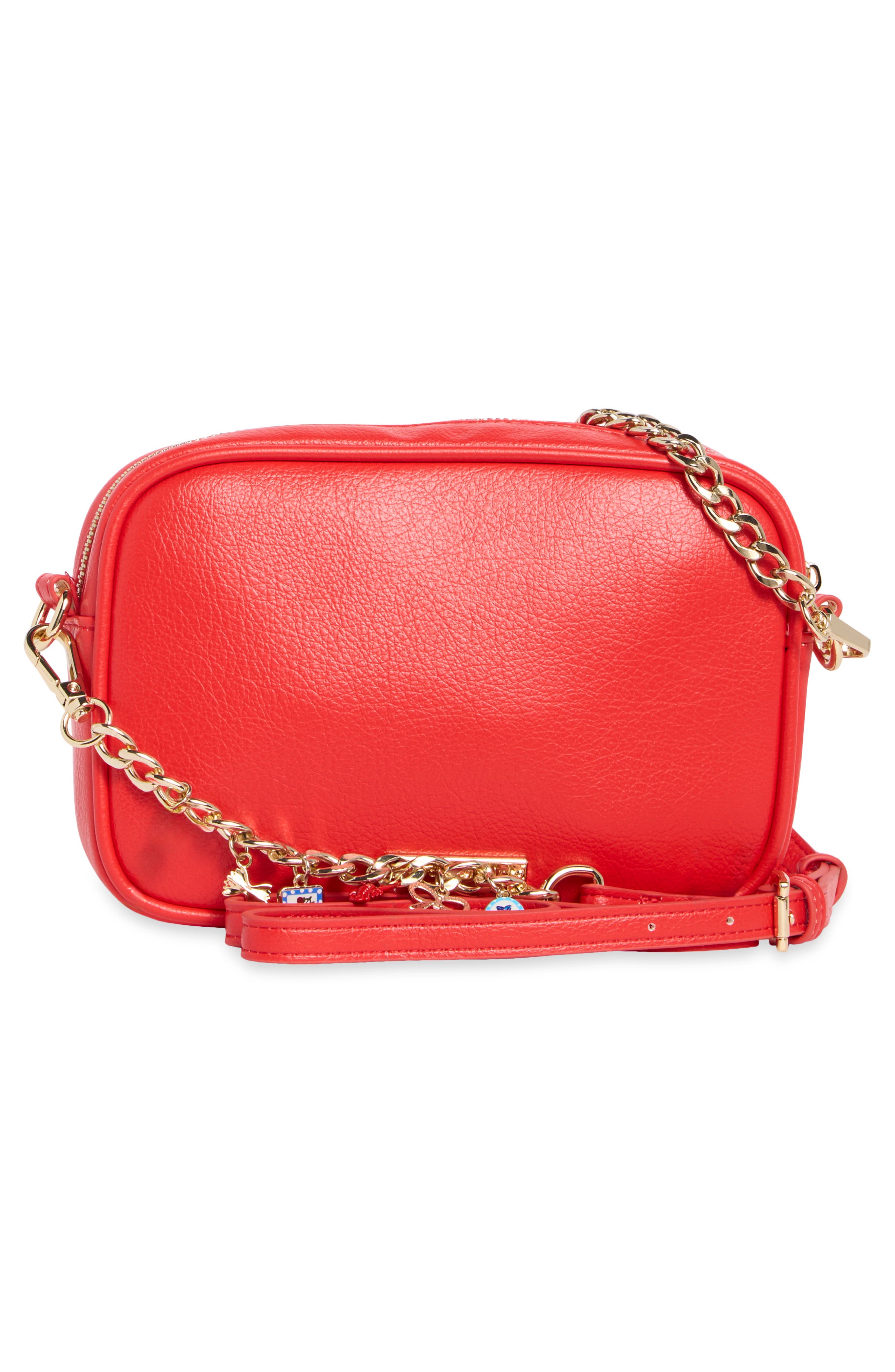 Textured Faux Leather Camera Bag, Alternate, color, SCARLET