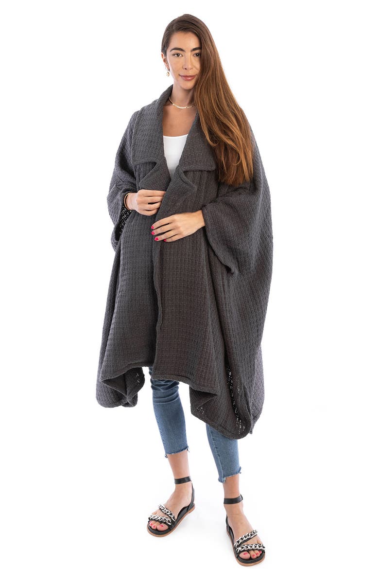 Waffle Drape Jacket, Alternate, color, GREY