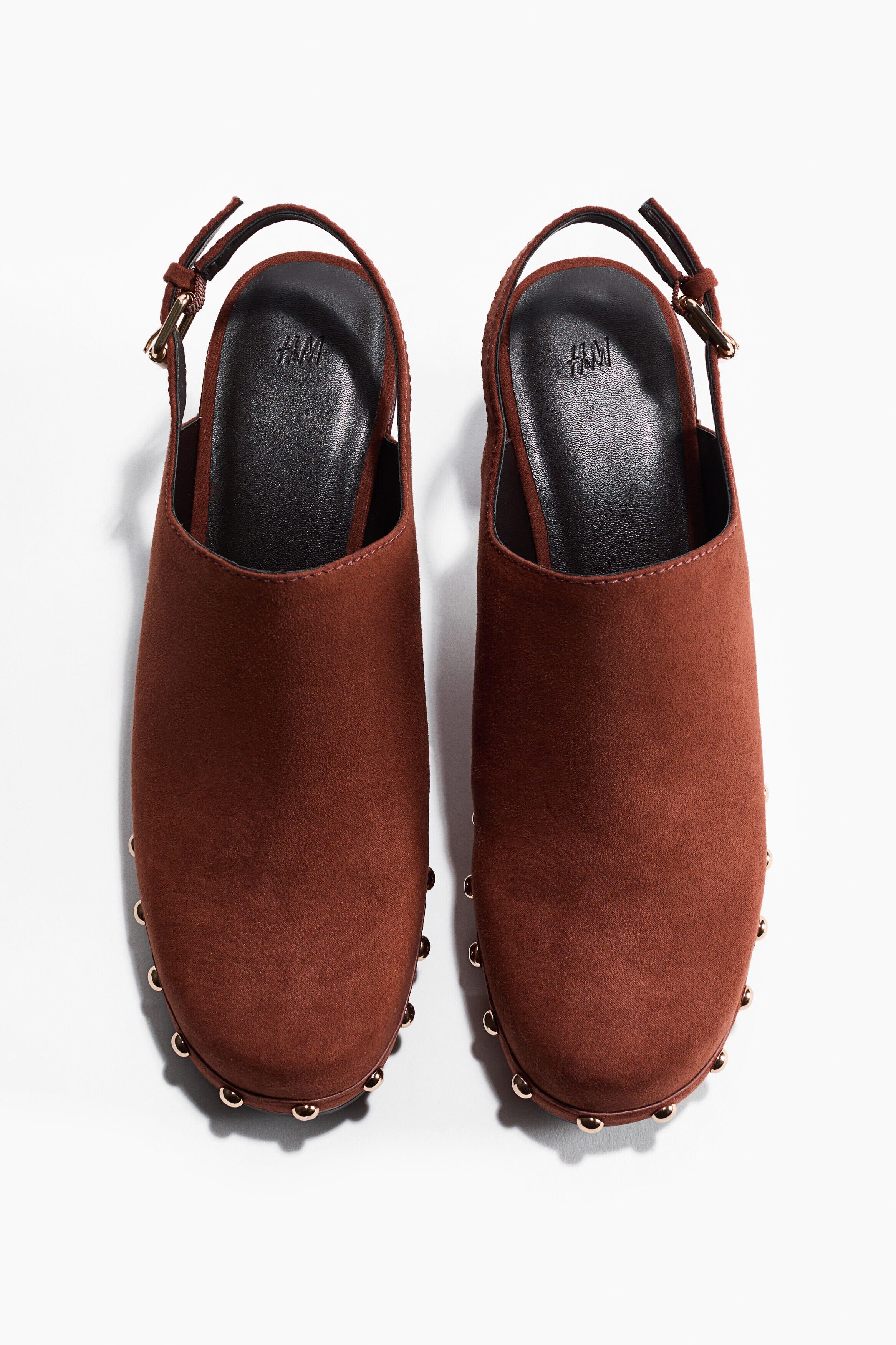 H&M Heeled Clogs, Alternate, color, Brown