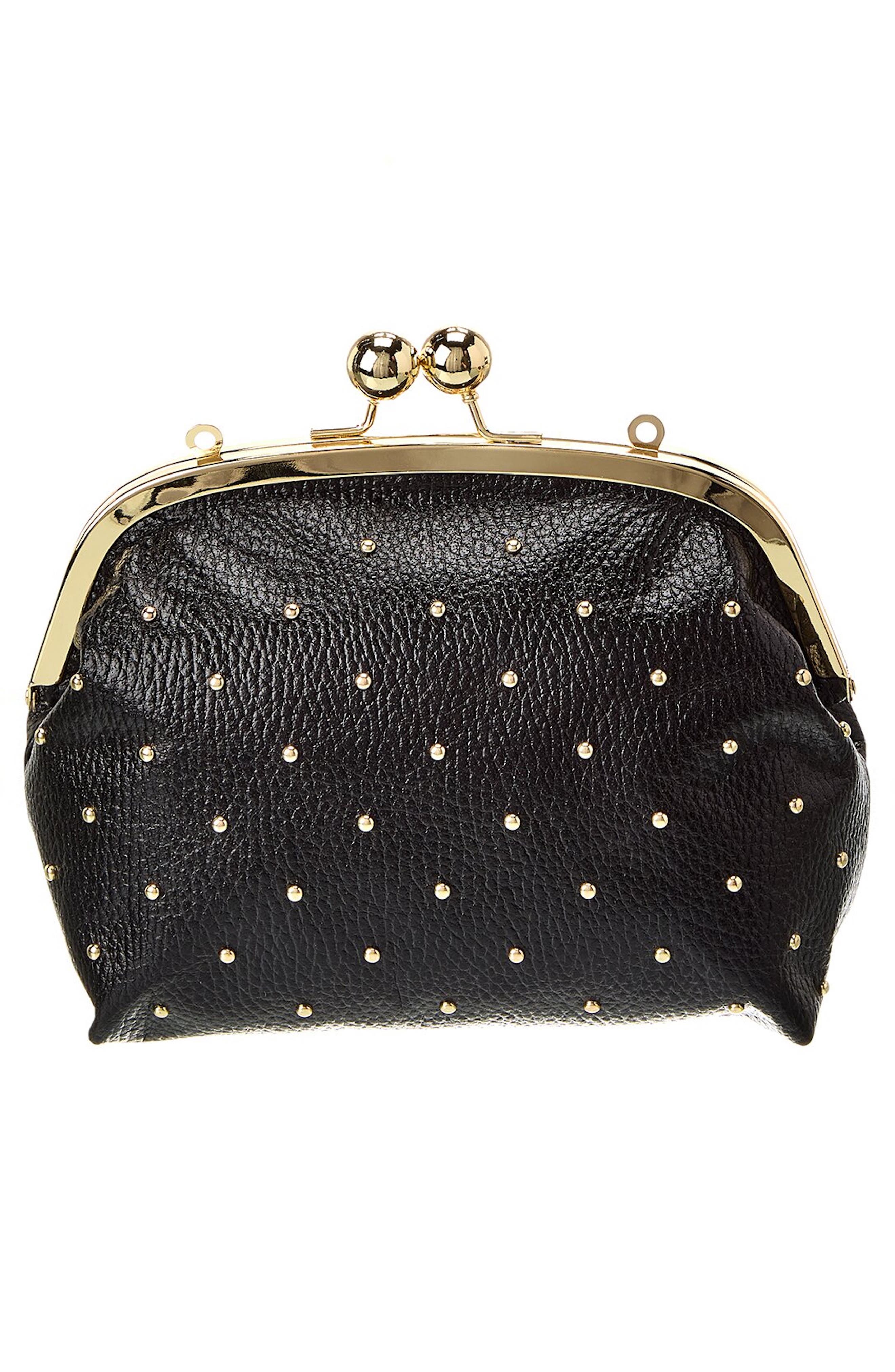 Persaman New York Studded Leather Clutch, Alternate, color, 