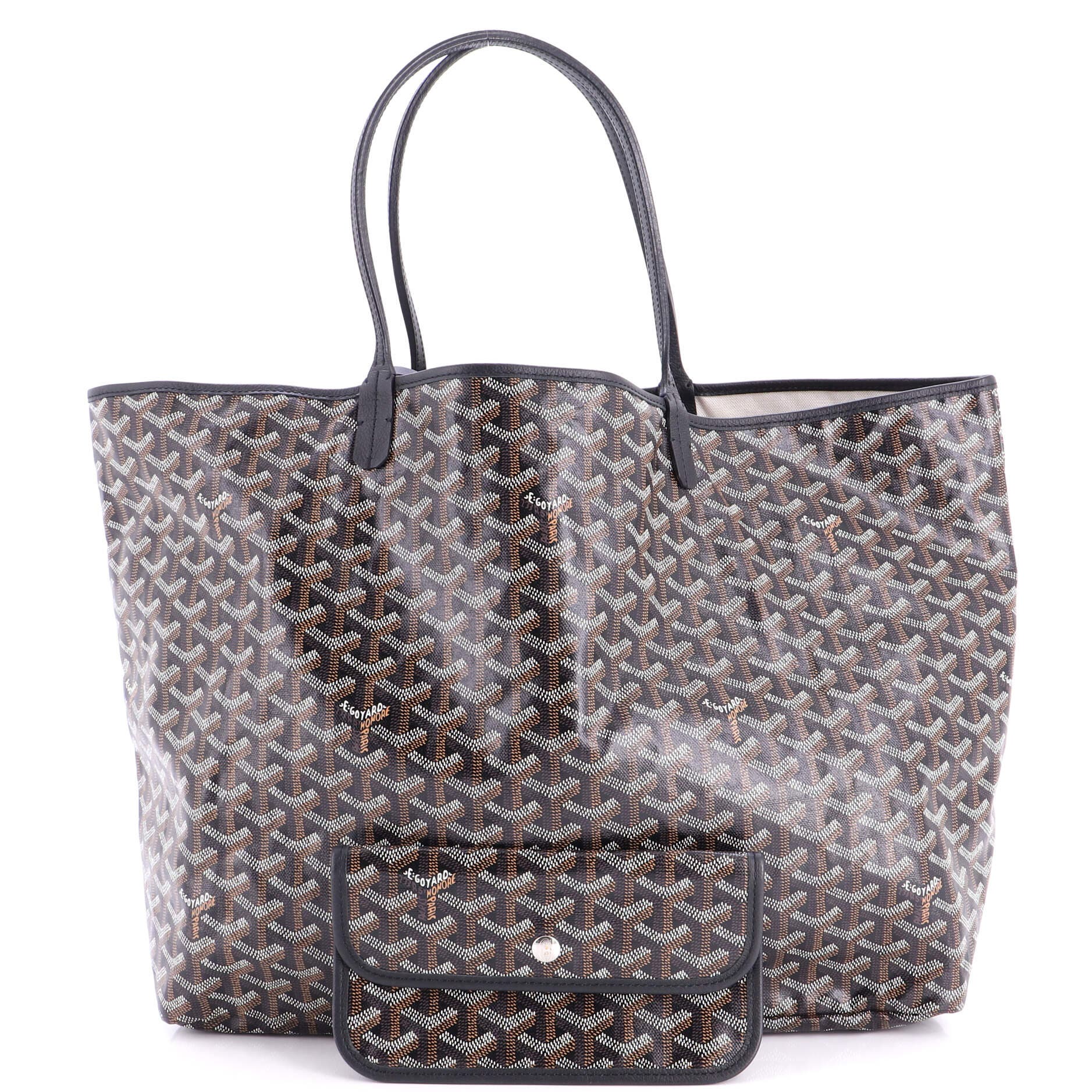 Pre-Owned Goyard Saint Louis Tote Coated Canvas GM, Alternate, color, Black