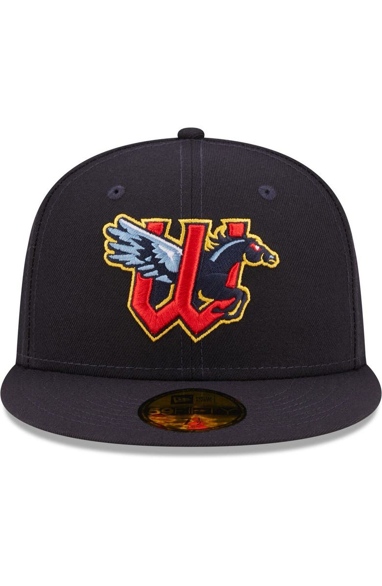 New Era Men's New Era Navy Wichita Wind Surge Authentic Collection 59FIFTY Fitted Hat, Alternate, color,
