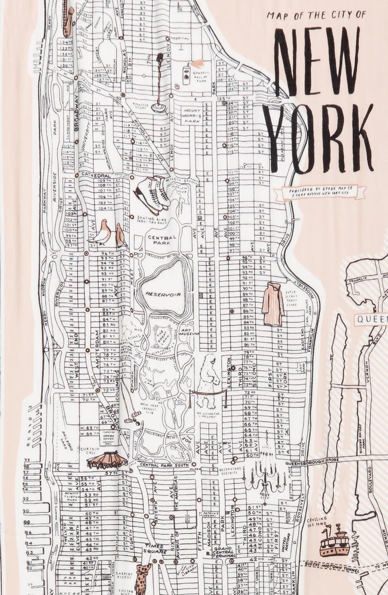 Kate Spade New York new york map print scarf, Alternate, color,