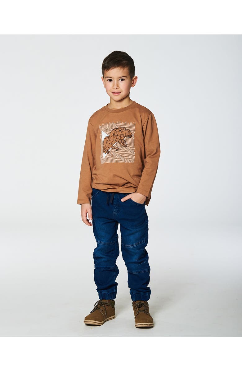 Deux par Deux Boy's Long-Sleeve T-Shirt With Print Caramel, Alternate, color, 