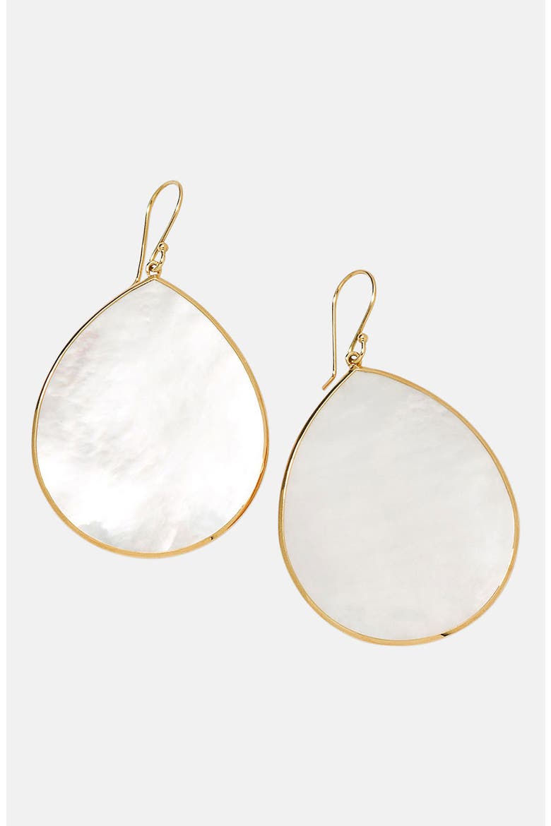 Rock Candy - Jumbo Teardrop 18K Gold Earrings, Main, color, YELLOW GOLD/ MOTHER OF PEARL
