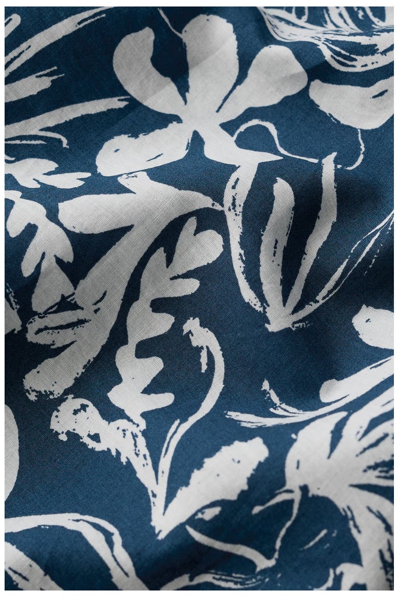 Floral Organic Cotton Voile Shirtdress, Alternate, color, INKY FRONDS STORM