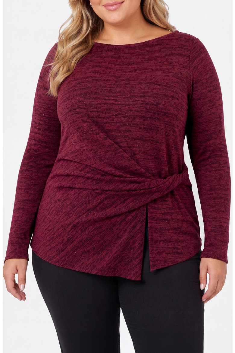 Twist Detail Sweater, Main, color, CRANBERRY MLNGE