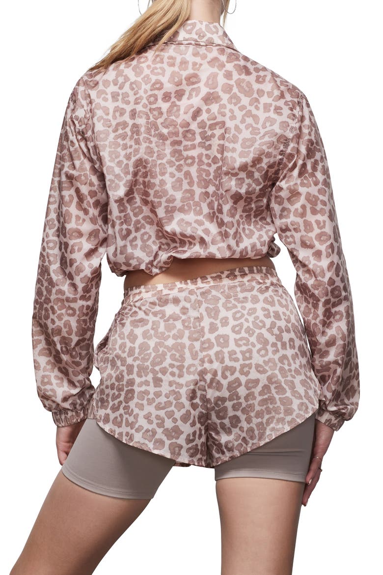 Leopard Print Sheer Half Zip Pullover, Alternate, color, DESERT LEOPARD