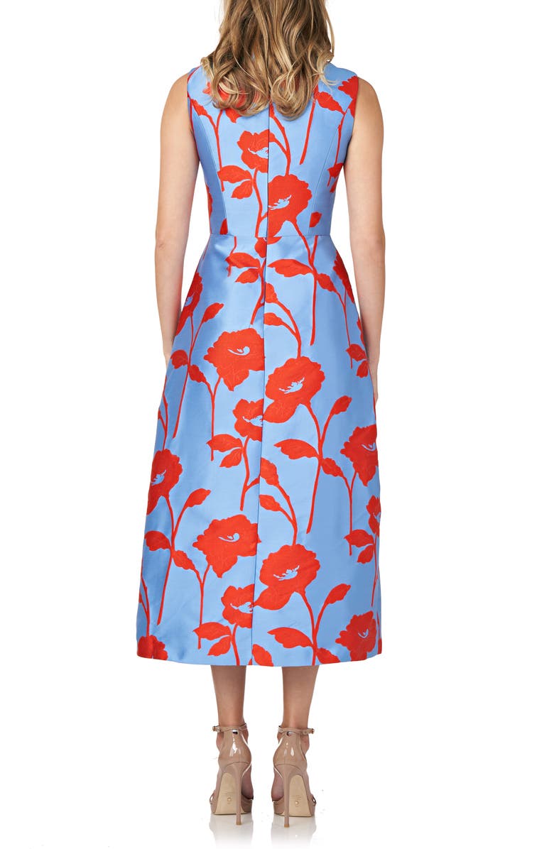 Kay Unger Floral Satin Jacquard Cocktail Dress, Alternate, color, 