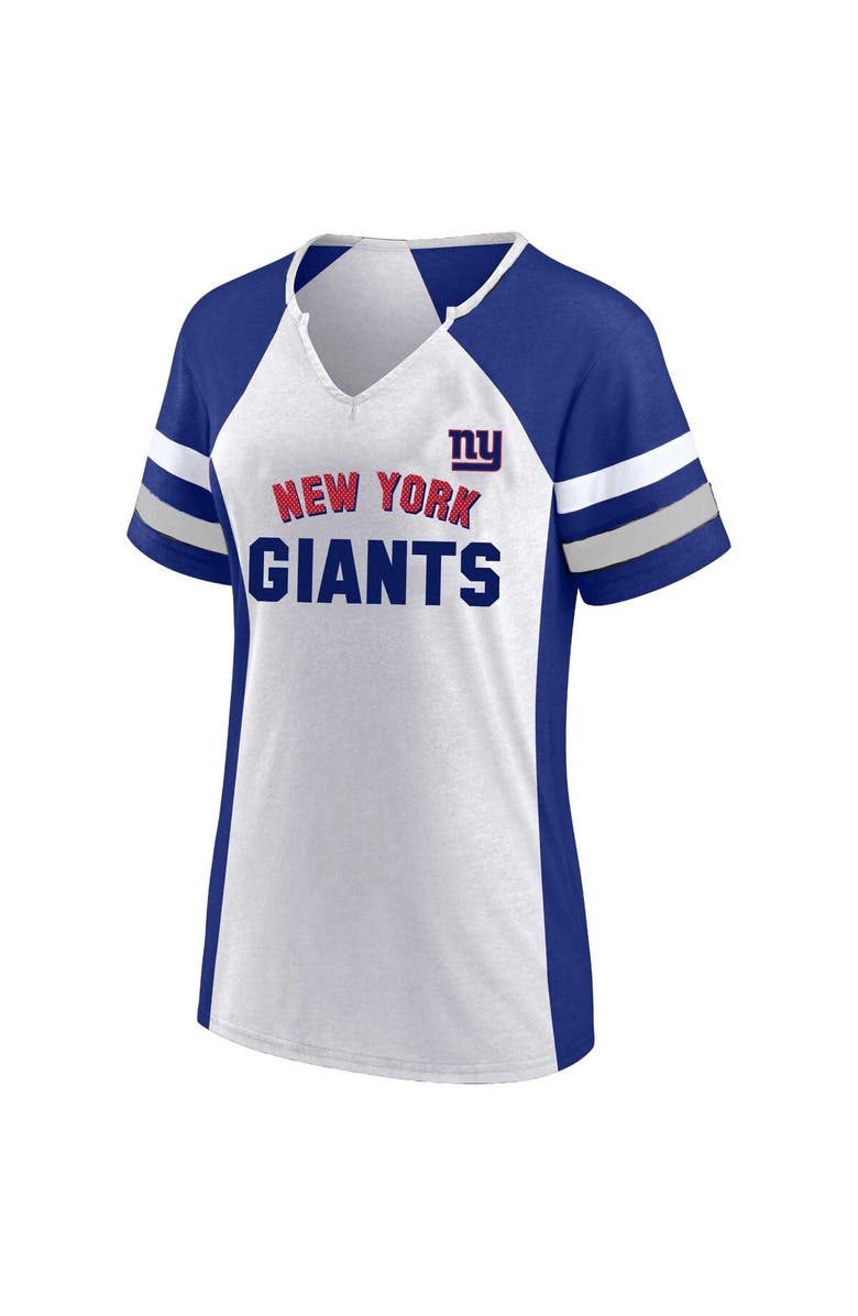 FANATICS Women's Fanatics Branded White/Royal New York Giants Plus Size Color Block T-Shirt, Main, color, 