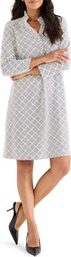 NIC+ZOE Diamond Etching Clementine Ruffle Shift Dress