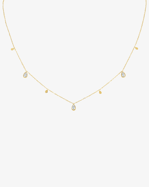 Pear Cubic Zirconia Charm Necklace