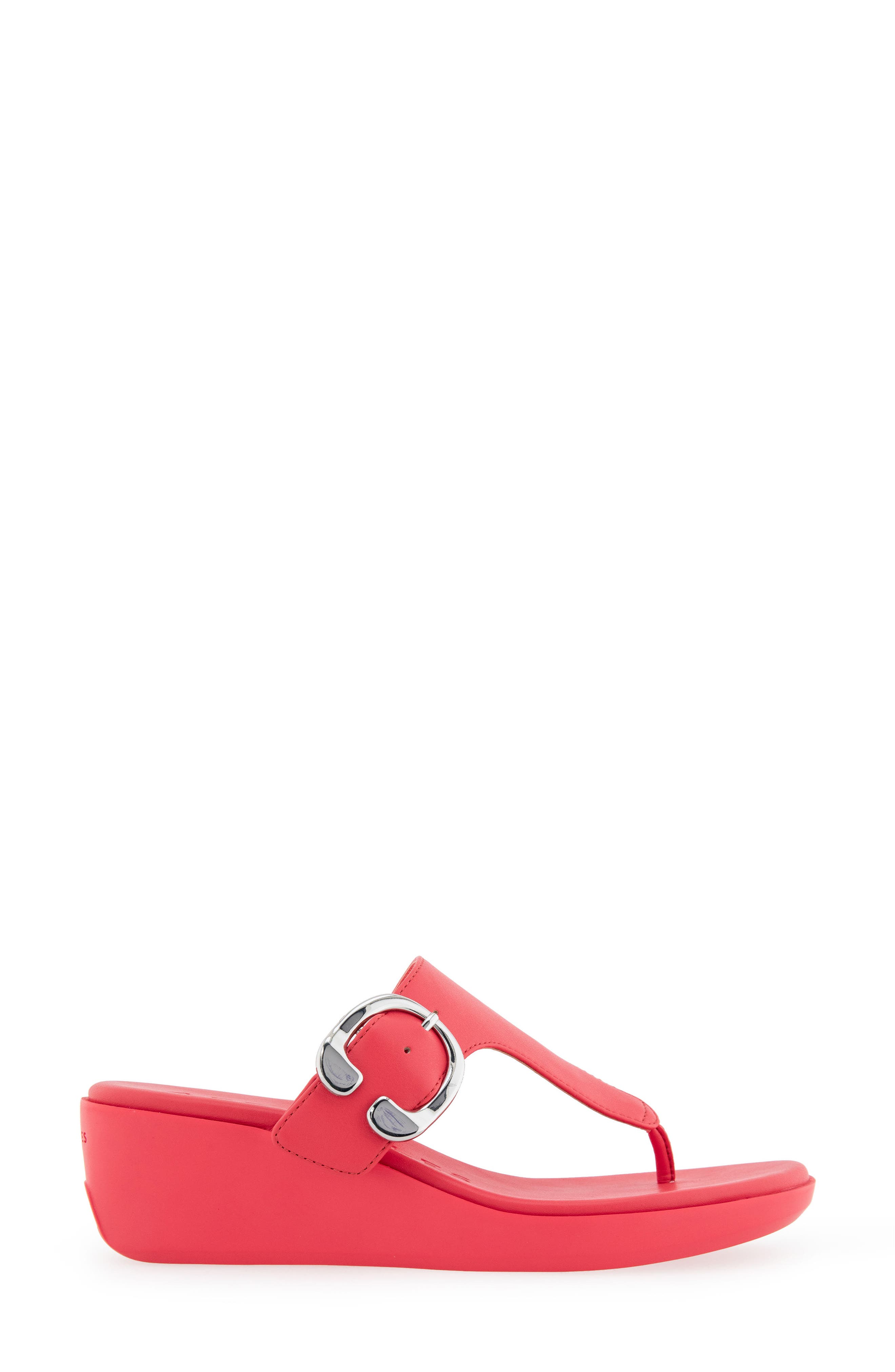 Aerosoles Izola Wedge Sandal, Alternate, color, Coral Faux Leather