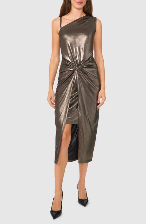 Nina Cole White Silver Metallic Cocktail Dress Size cheapest 16