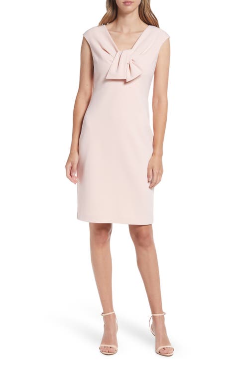 Tie Front Cap Sleeve Sheath Dress