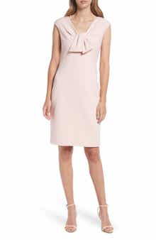 Tie Front Cap Sleeve Sheath Dress