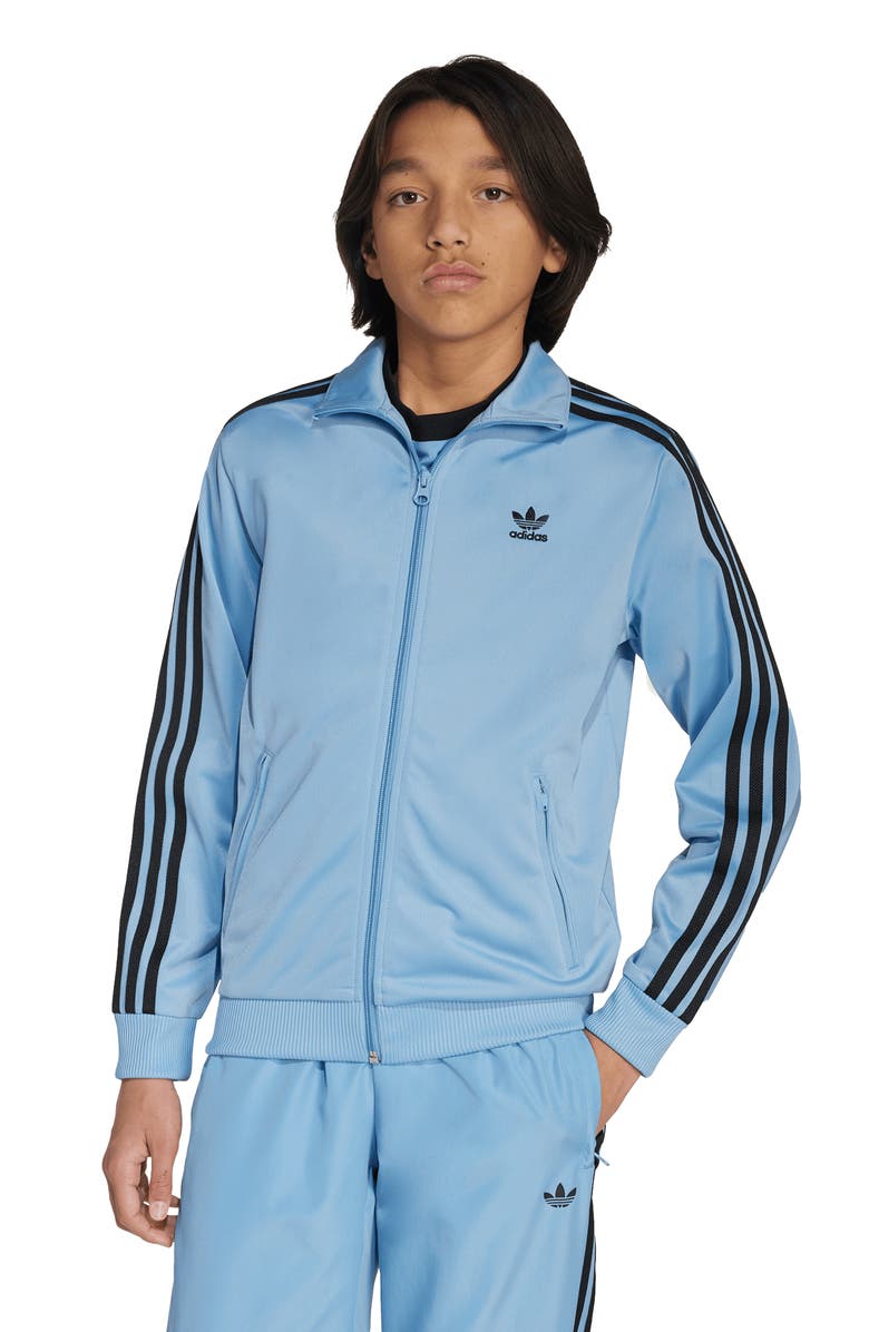 adidas Kids' Firebird Recycled Polyester Track Jacket, Alternate, color, Ash Blue