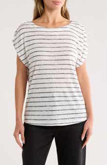Bobeau Caty Shirred Shoulder T-Shirt