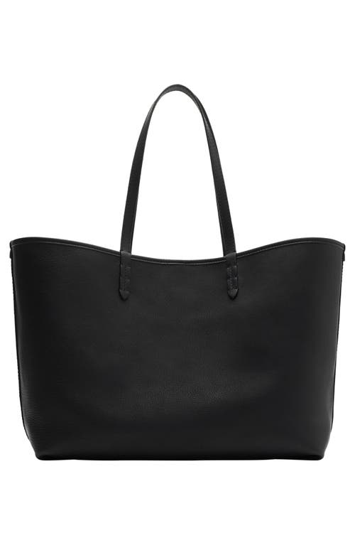Burberry Medium Highlands Leather Shopping Shoulder Bag In Black